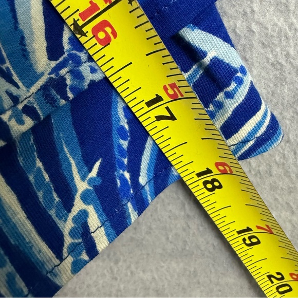 Lilly Pulitzer M Laddie Top Twilight Blue Ruffle Bell Sleeves Stretchy Boat Neck - Picture 14 of 14